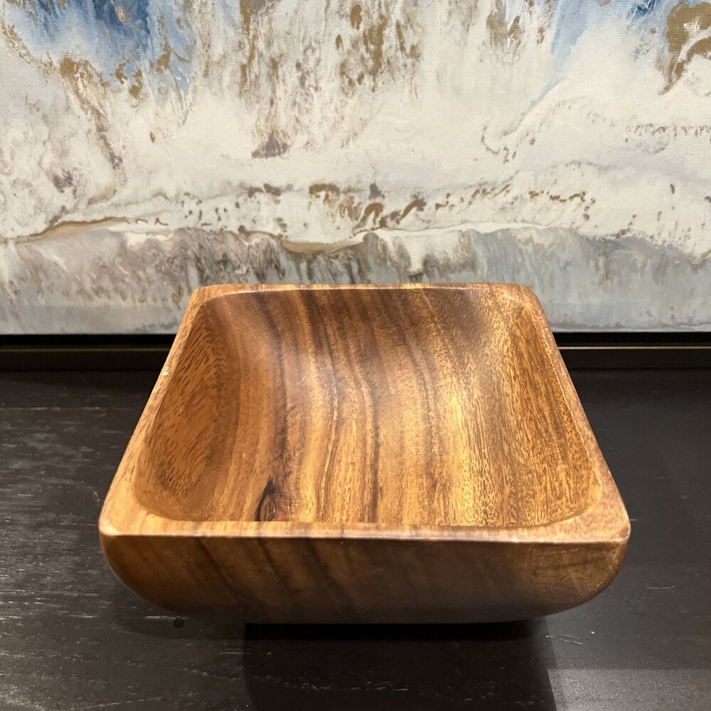 Pacific Merchant Acacia were Square Acacia Wood Bowl 6"x3" Made In Philippines